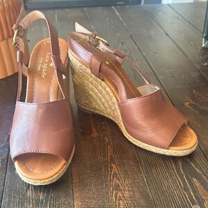 Kate Spade Tan Leather Wedges